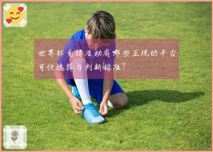 世界杯竞猜活动有哪些正规的平台可供选择与判断标准？